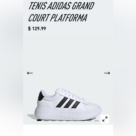 ADIDAS GRAND COURT PLATFORM WHITE/BLACK - Picture 1 of 9